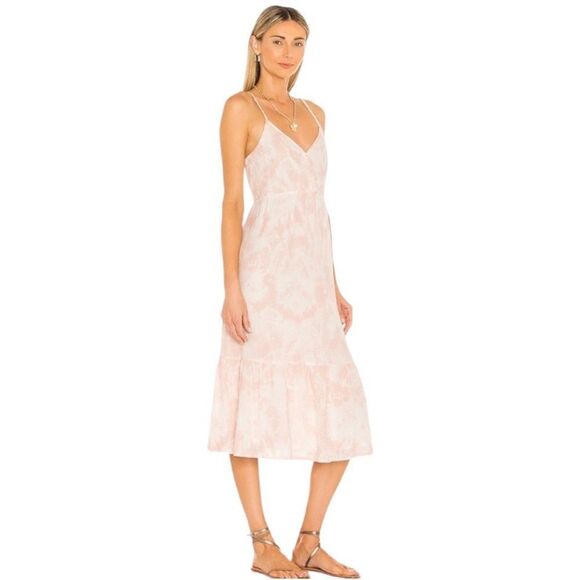 Rails Delilah Spaghetti Strap Linen Midi Dress Peach Pink Tie Dye Extra Large - Picture 4 of 7